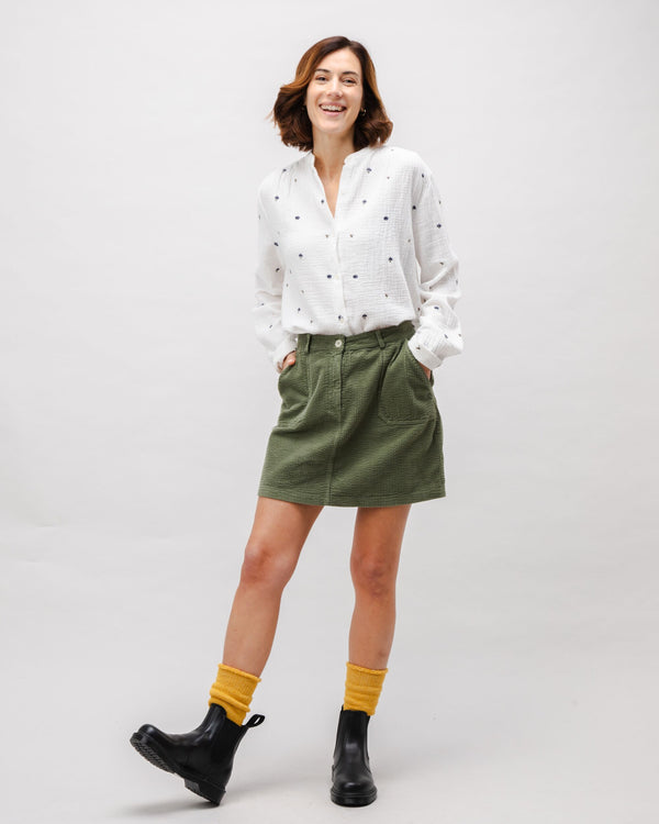 Brava fabrics Falda de Pana Corta Verde Envío internacional gratuito