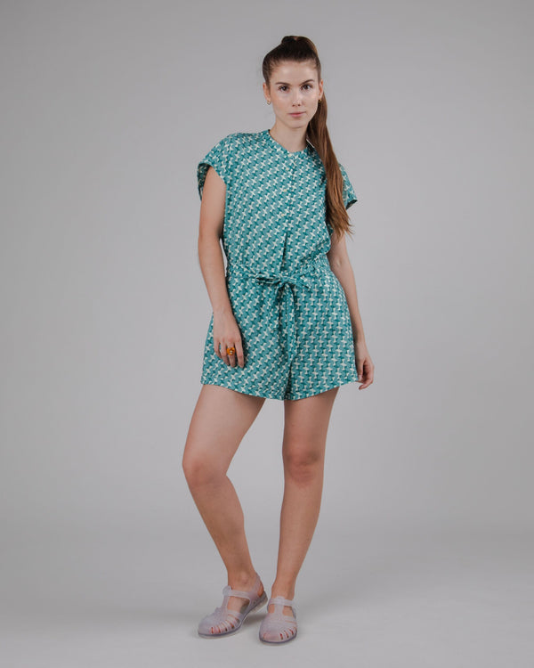 Brava fabrics Pantalón Corto Cinturón Tiles Azul Océano Tienda de fábrica