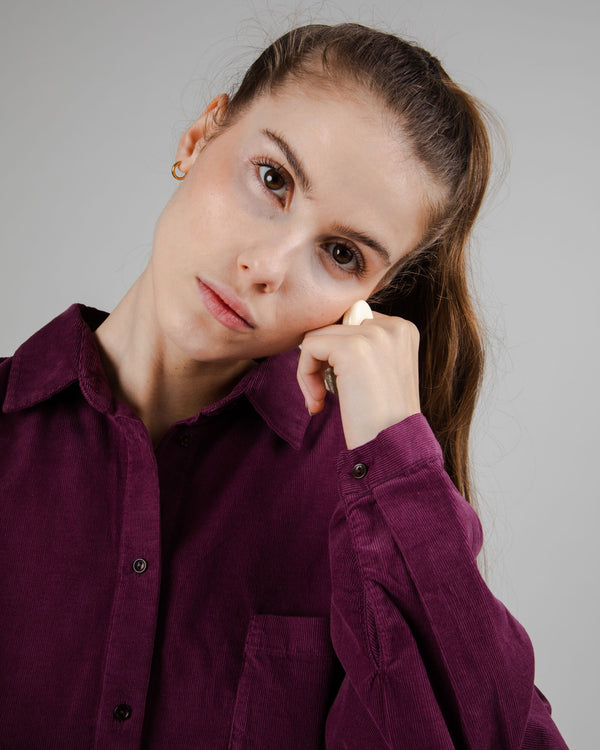 Brava fabrics Blusa Micropana Boxy Prune Libre de impuestos