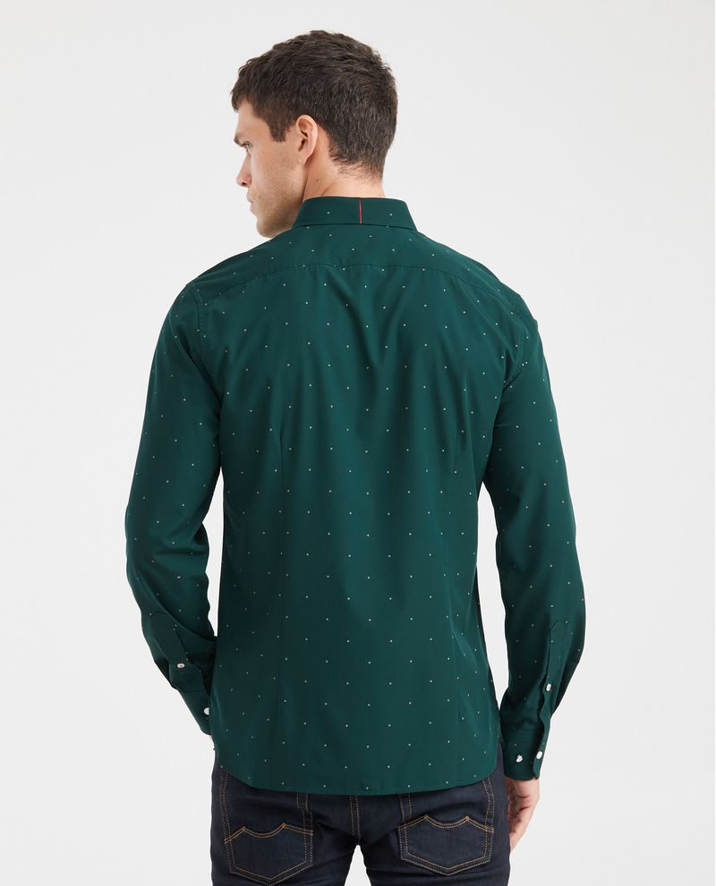 Chevignon Camisa Premium Slim Fit Manga Larga con Estampado Mini Print para Hombre Tienda de fábrica