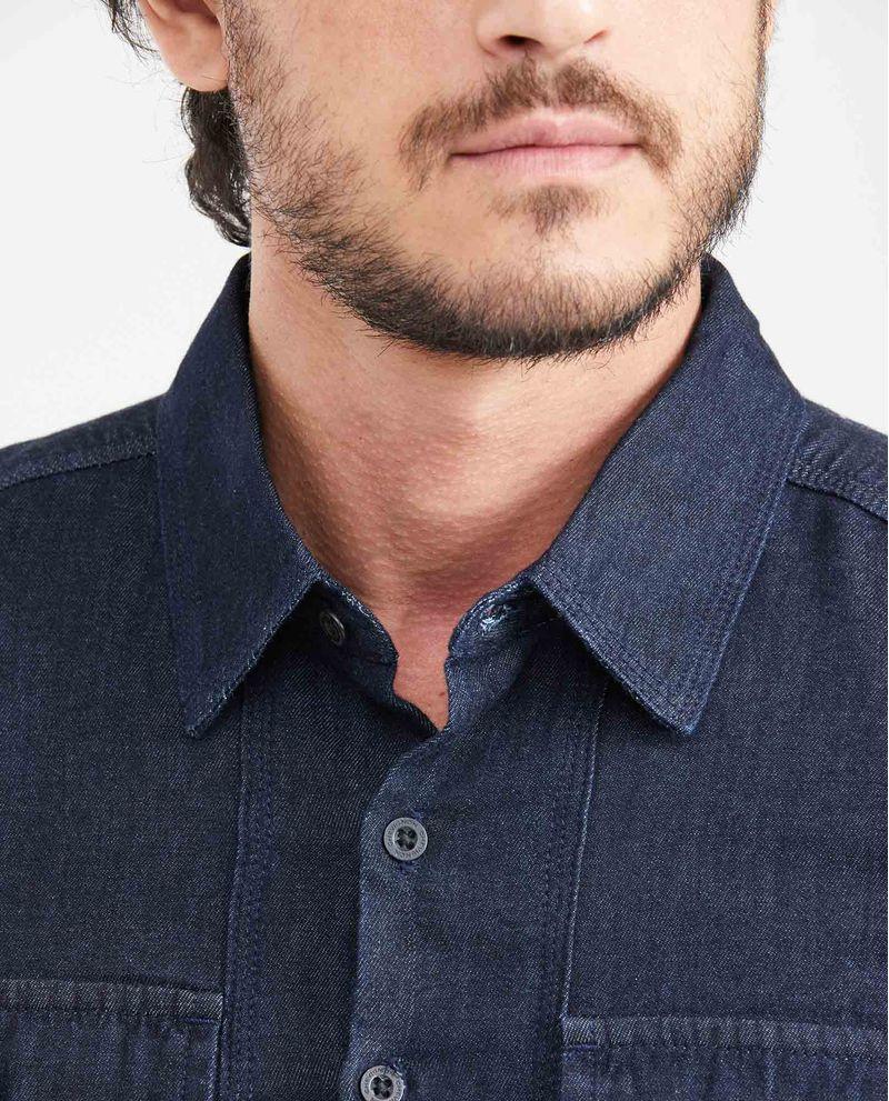 Chevignon Camisa en Denim 100% Algodón Slim Fit Manga Larga Azul Ultra Oscuro para Hombre Liquidación