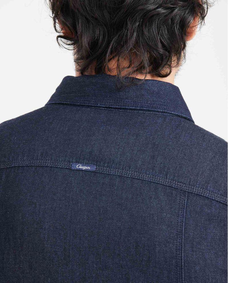 Chevignon Camisa en Denim 100% Algodón Slim Fit Manga Larga Azul Ultra Oscuro para Hombre Liquidación