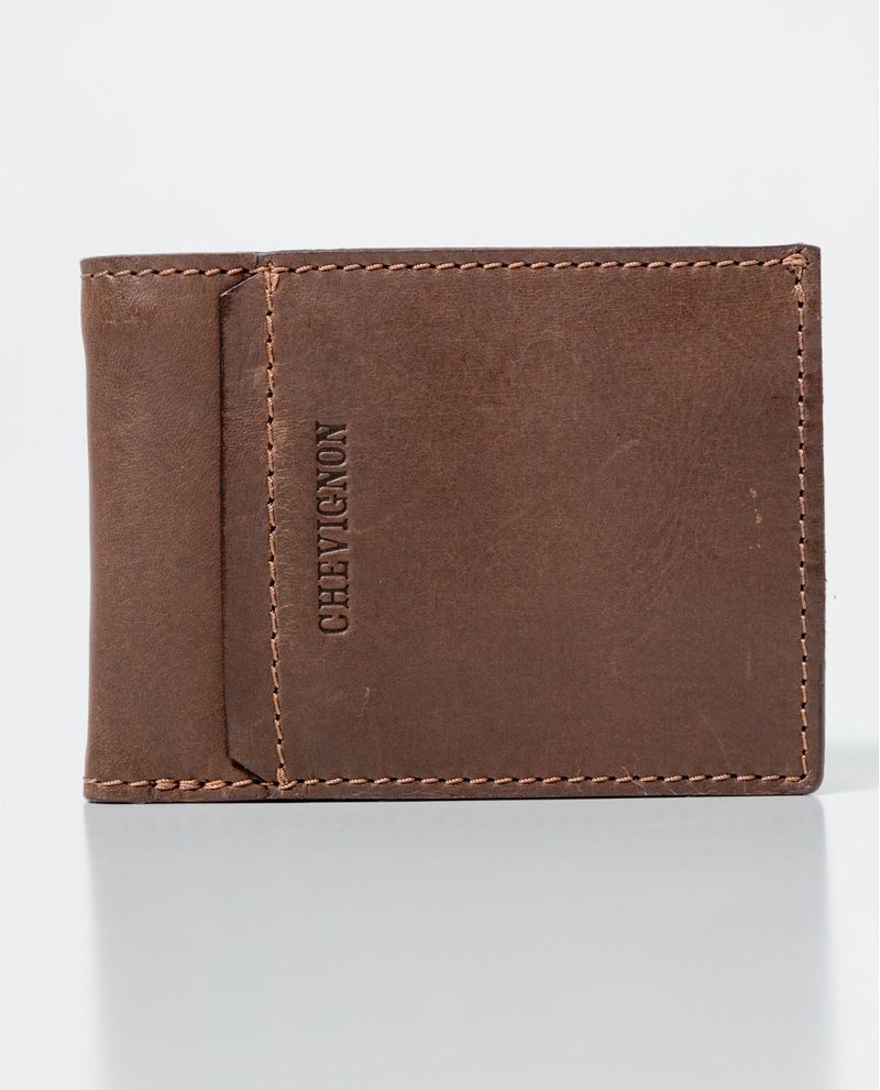 Chevignon Billetera en Cuero Formato Horizontal Dos Alas con Portadocumentos para Hombre