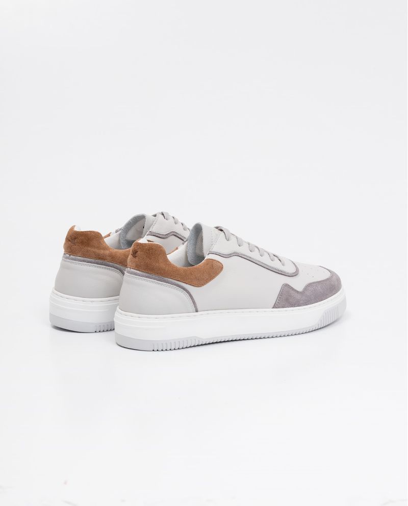 Chevignon Tenis de Hombre en Cuero Tipo Basket - Cuero Anilina y Cuero Gamuzado en Contraste de Color Último día