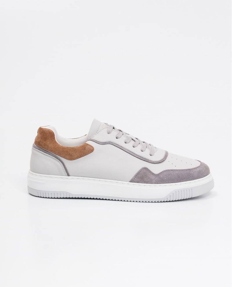 Chevignon Tenis de Hombre en Cuero Tipo Basket - Cuero Anilina y Cuero Gamuzado en Contraste de Color Último día