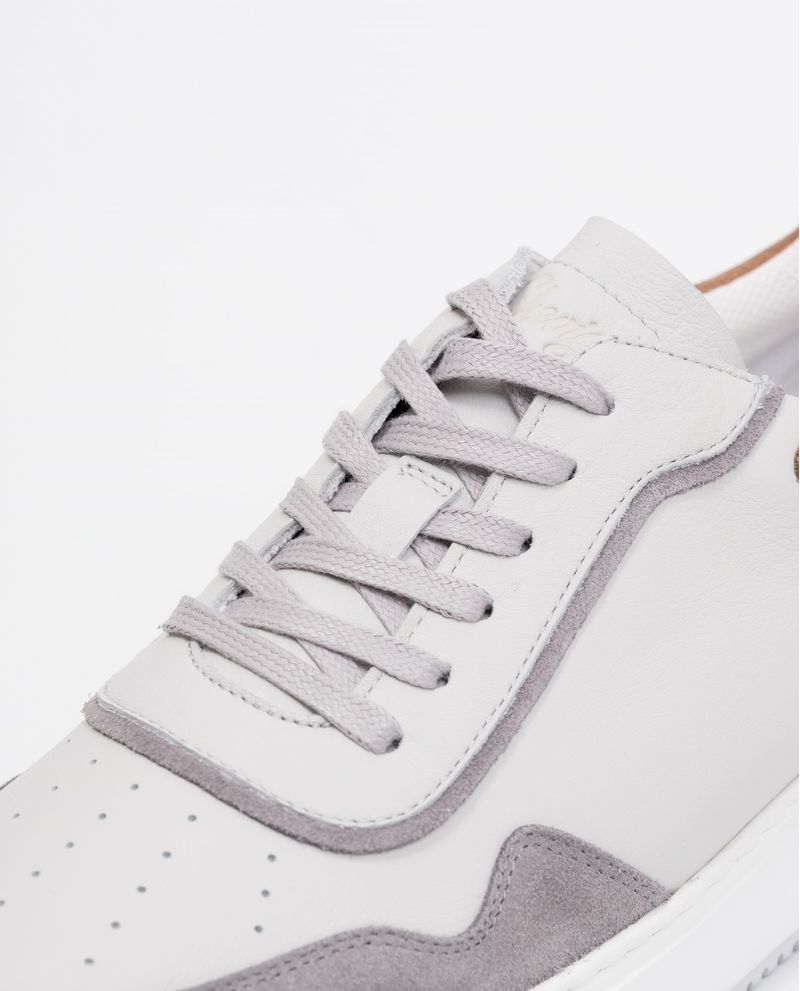 Chevignon Tenis de Hombre en Cuero Tipo Basket - Cuero Anilina y Cuero Gamuzado en Contraste de Color Último día
