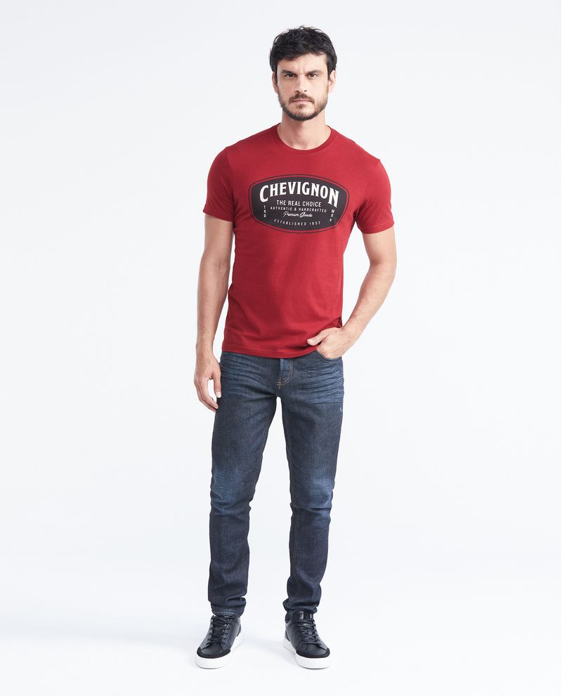 Chevignon Camiseta Slim Fit Estampada Cuello Redondo para Hombre Superdescuento