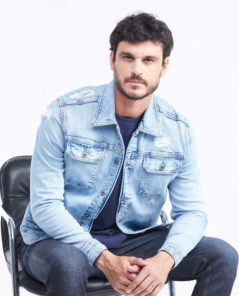 Chevignon Chaqueta en Denim Azul Claro con rotos para Hombre Ahorra y exporta