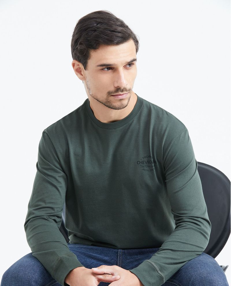 Chevignon Camiseta Classic Fit Manga Larga con Estampado para Hombre Libre de impuestos