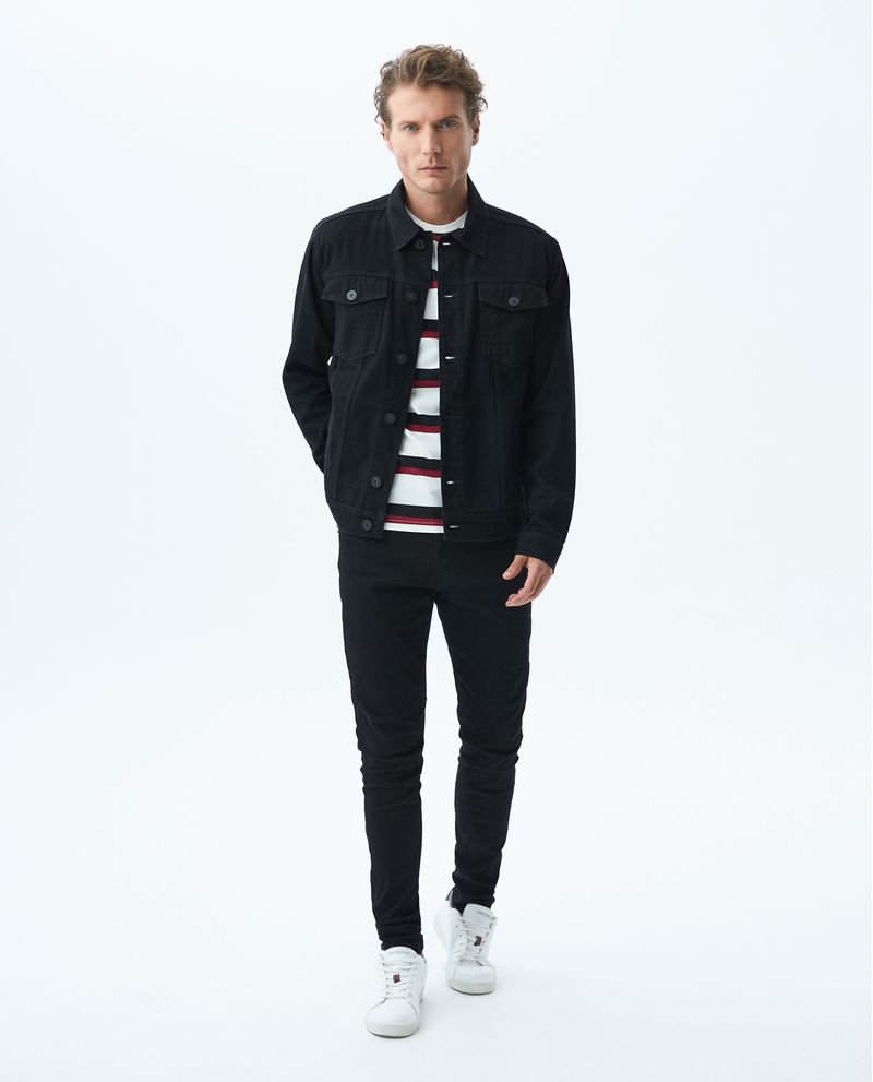 Chevignon Chaqueta de Hombre en Denim Tipo Trucker Straight Fit - Negro Grandes ahorros