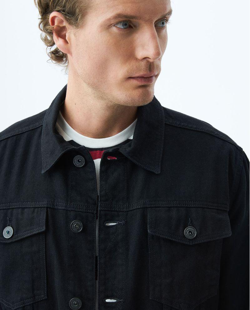 Chevignon Chaqueta de Hombre en Denim Tipo Trucker Straight Fit - Negro Grandes ahorros