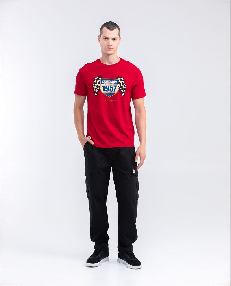 Chevignon Camiseta Gráfica de Hombre Slim Fit - Estampado Escudo y Banderas En línea