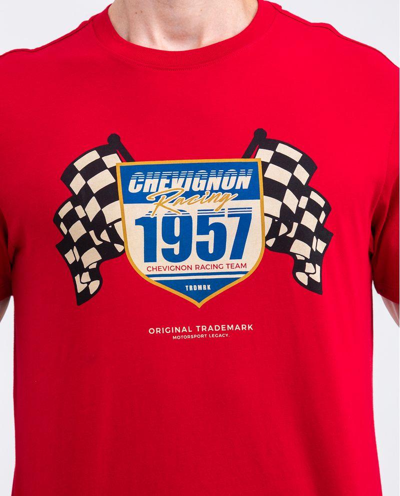 Chevignon Camiseta Gráfica de Hombre Slim Fit - Estampado Escudo y Banderas En línea
