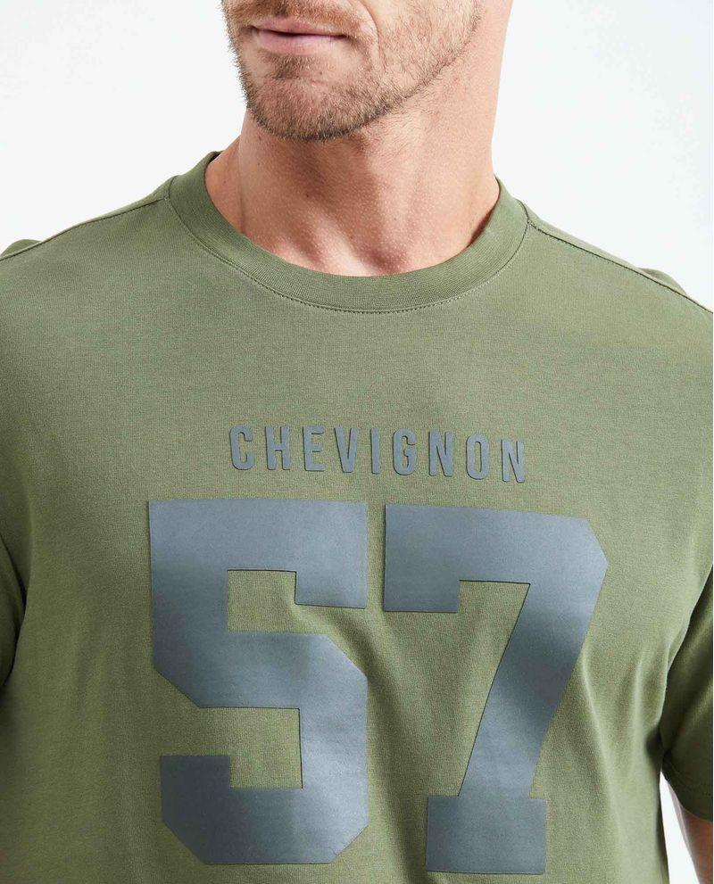 Chevignon Camiseta Slim Fit Estampada Cuello Redondo en Algodón más Grueso para Hombre Outlet