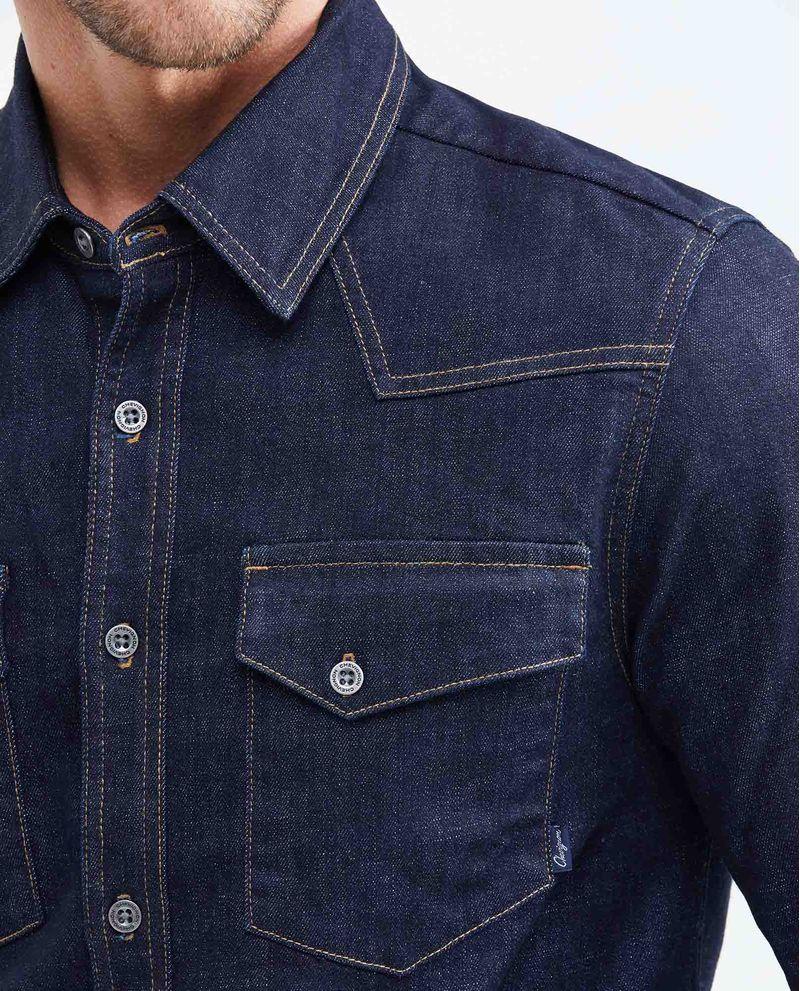 Chevignon Camisa en Denim Slim Fit Manga Larga Azul Ultra Oscuro para Hombre COMPRAR AHORA