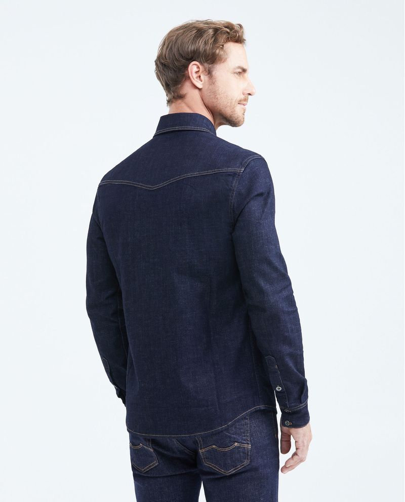 Chevignon Camisa en Denim Slim Fit Manga Larga Azul Ultra Oscuro para Hombre COMPRAR AHORA
