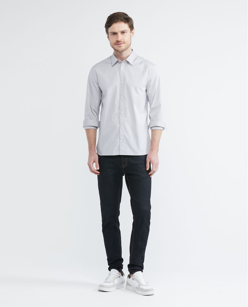 Chevignon Camisa Premium de Hombre Slim Fit Manga Larga - Mini Cuadros Efecto Dobby Liquidación