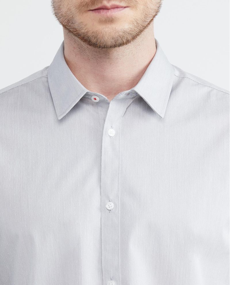 Chevignon Camisa Premium de Hombre Slim Fit Manga Larga - Mini Cuadros Efecto Dobby Liquidación