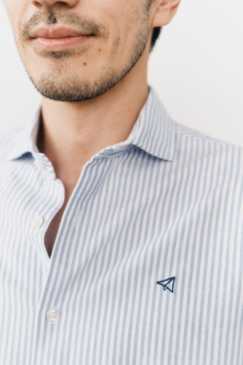 Cortefiel Camisa oxford raya candela manga larga Descuento por venta flash