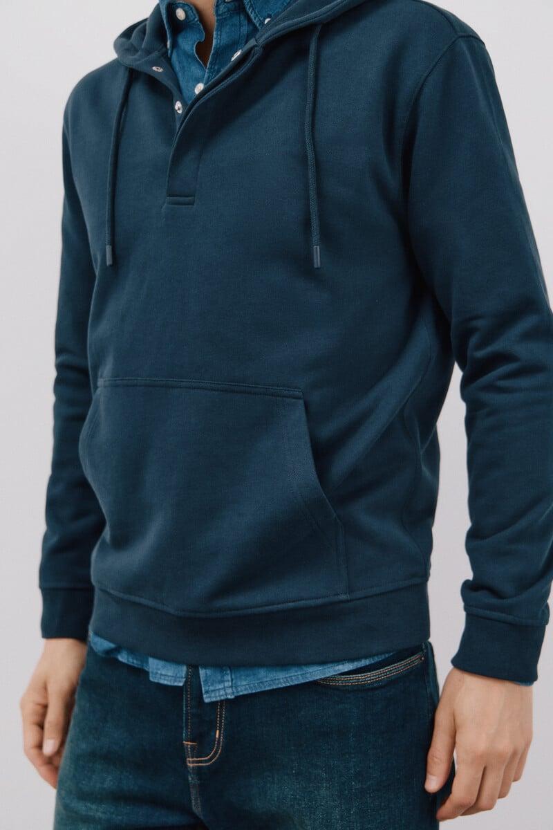 Cortefiel Sudadera capucha con botones Rebajas