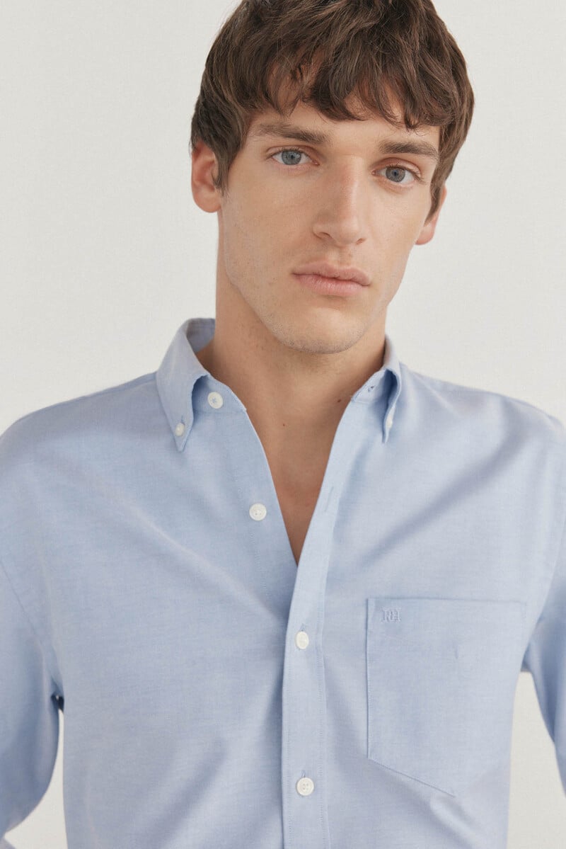 Cortefiel Camisa non iron oxford liso Rebajas de fábrica