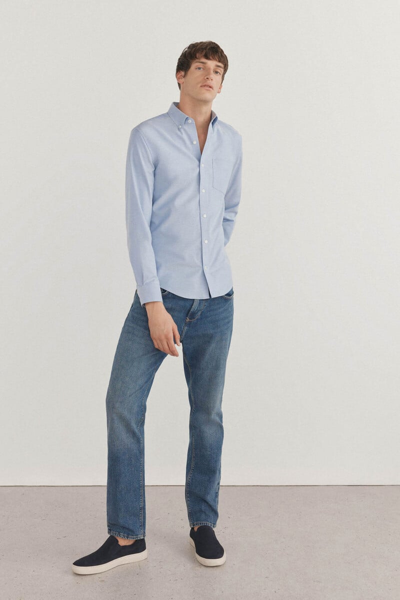 Cortefiel Camisa non iron oxford liso Rebajas de fábrica