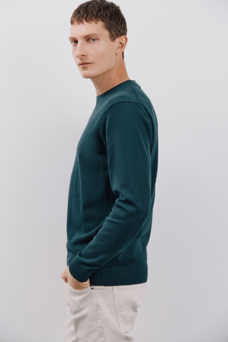 Cortefiel Jersey algodón cuello redondo básico Descuento