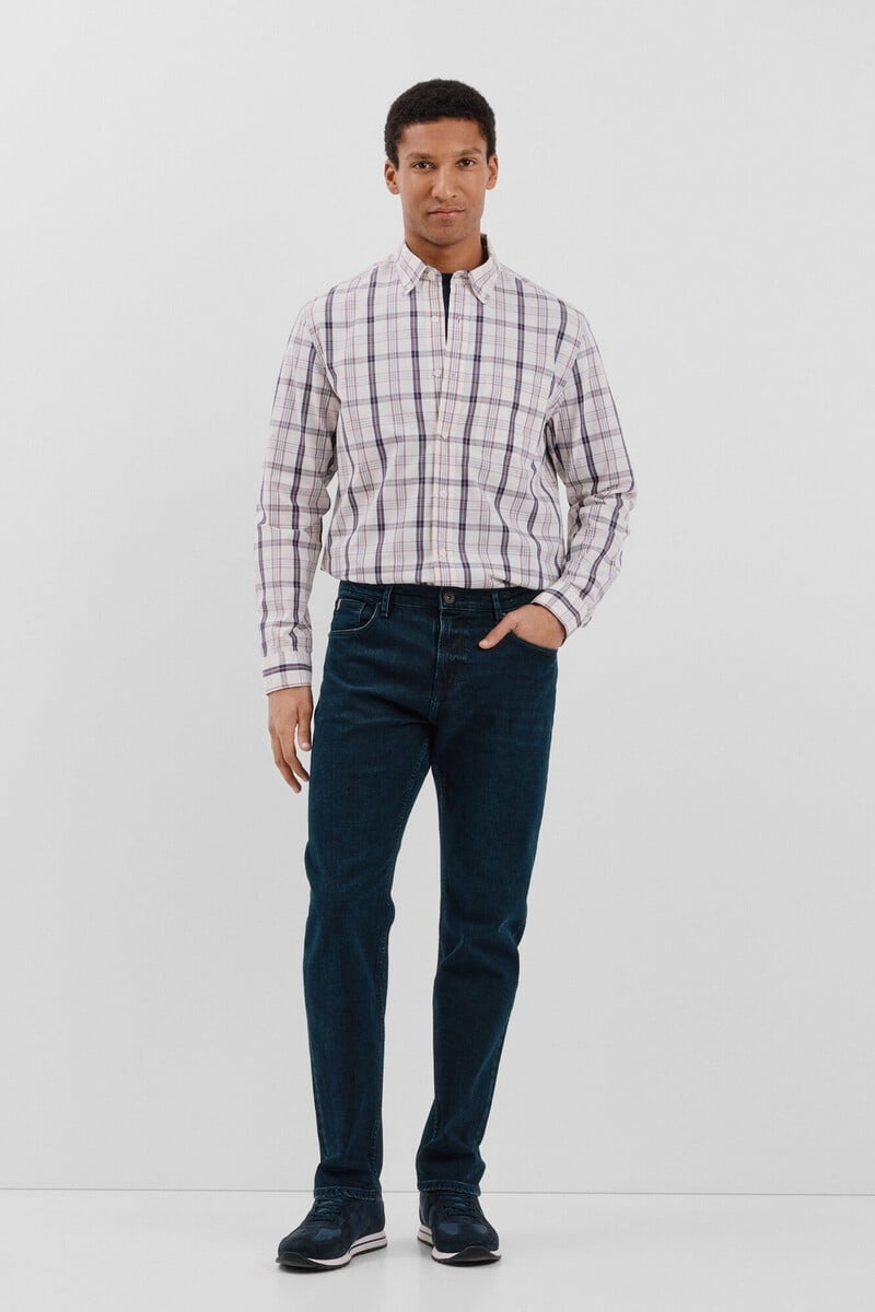 Cortefiel Camisa popelín cuadros Rebajas top