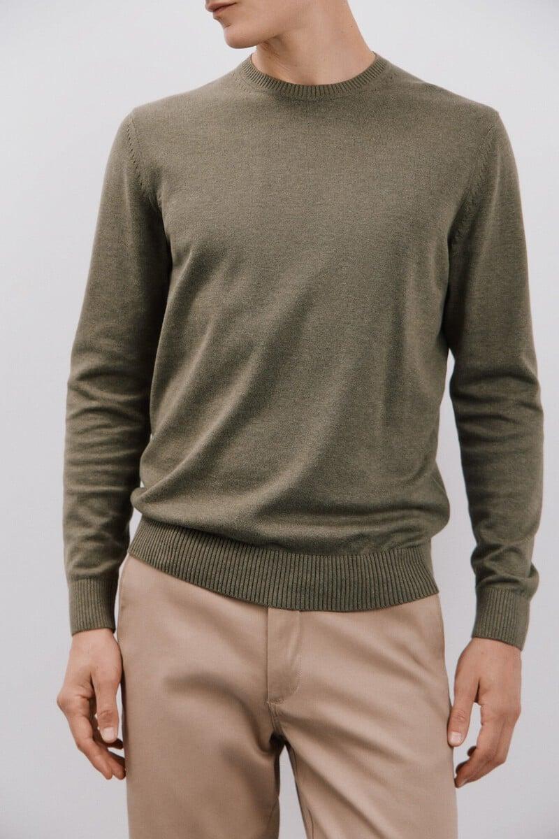 Cortefiel Jersey algodón cuello redondo básico Promoción trimestral