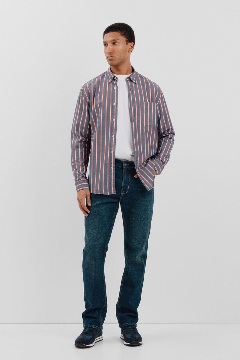 Cortefiel Camisa popelín rayas Superdescuento