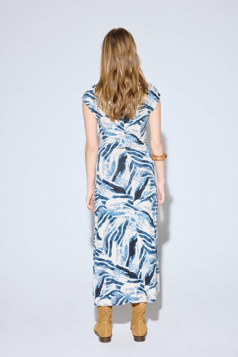Cortefiel Vestido estampado drapeado Rebajas de fin de temporada