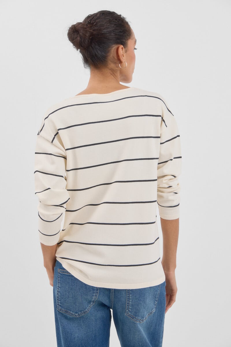 Cortefiel Jersey pico rayas Precio ultrabajo