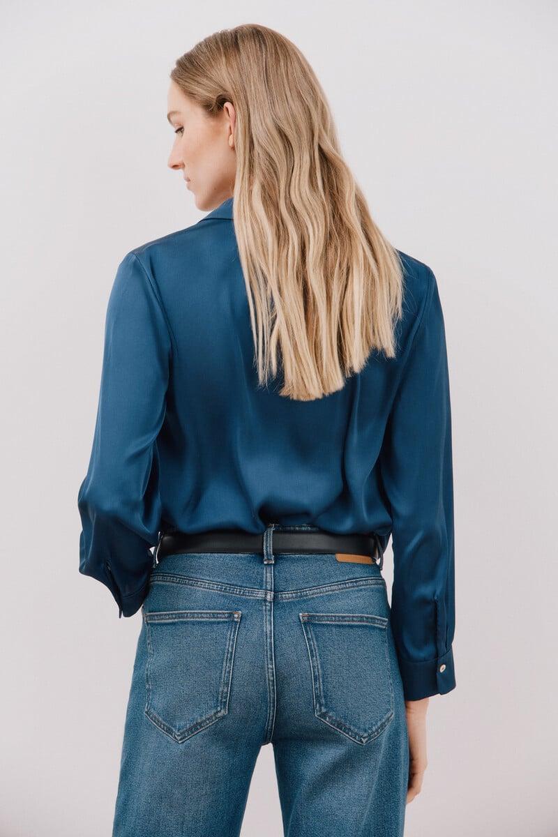 Cortefiel Blusa satinada manga larga Devoluciones gratuitas