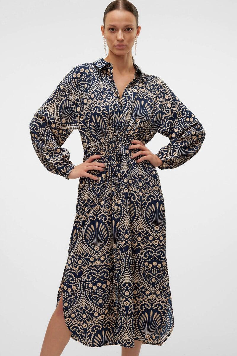 Cortefiel Vestido midi estampado Rebajas