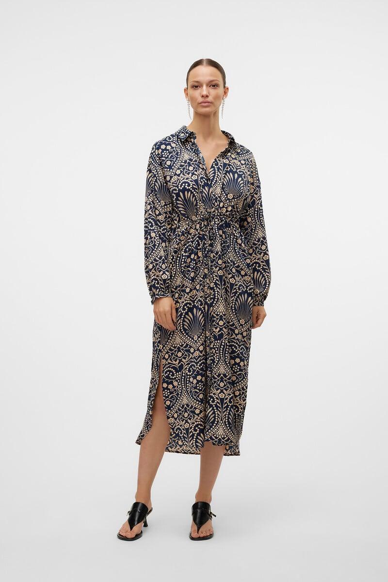 Cortefiel Vestido midi estampado Rebajas