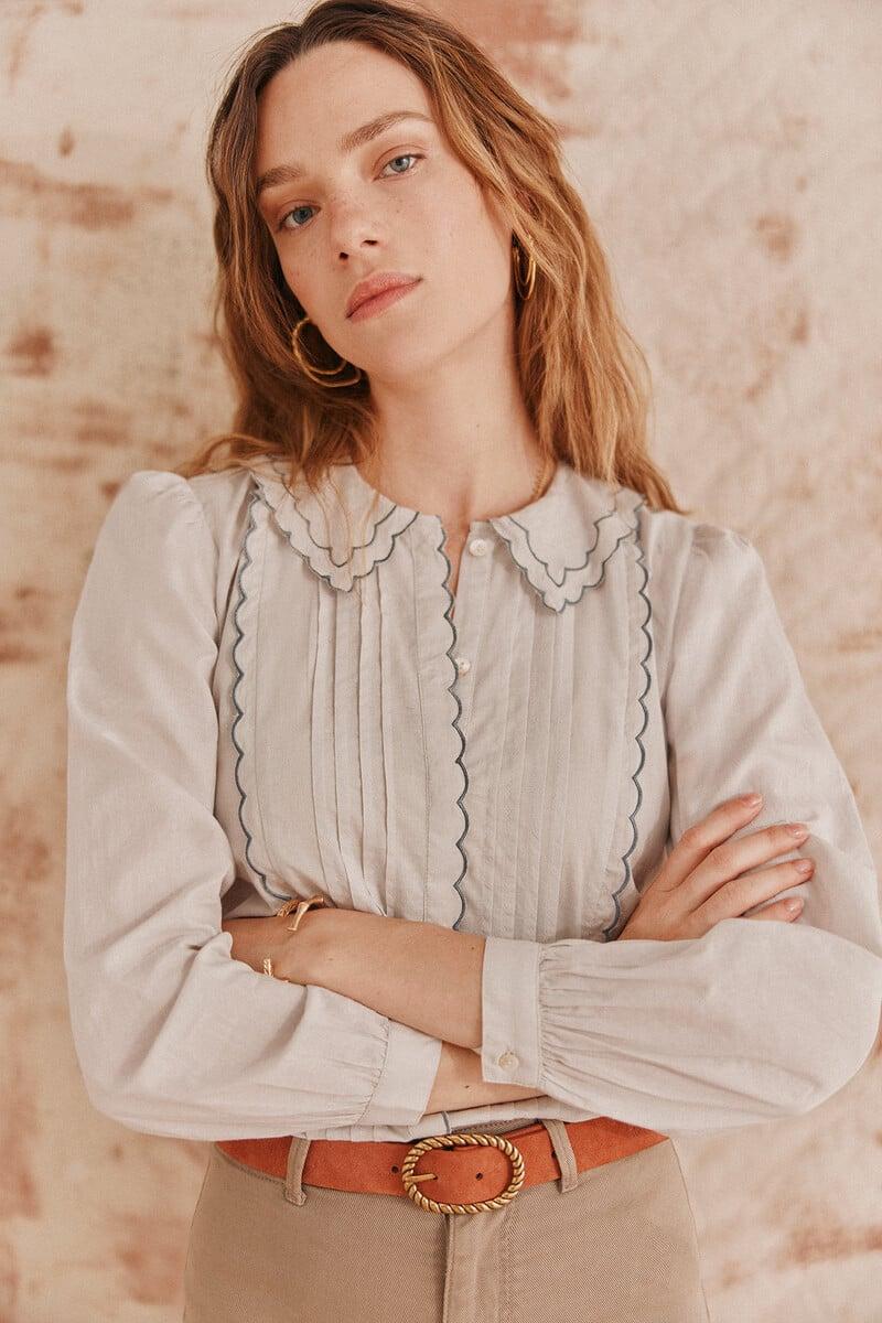 Cortefiel Cora. Camisa cuello festoneado Tienda
