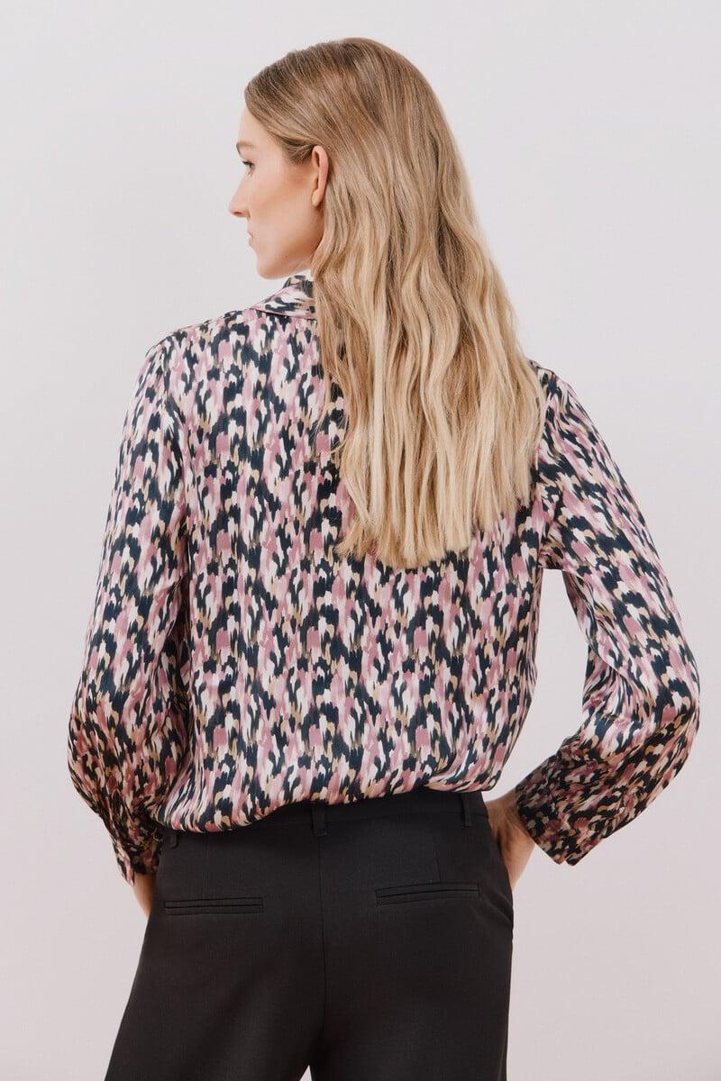 Cortefiel Blusa satinada manga larga Rebajas top