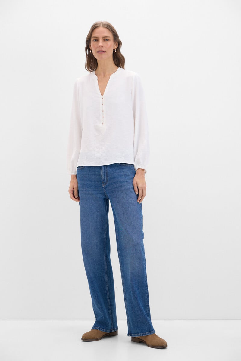 Cortefiel Blusa cuello mao manga larga Oferta especial