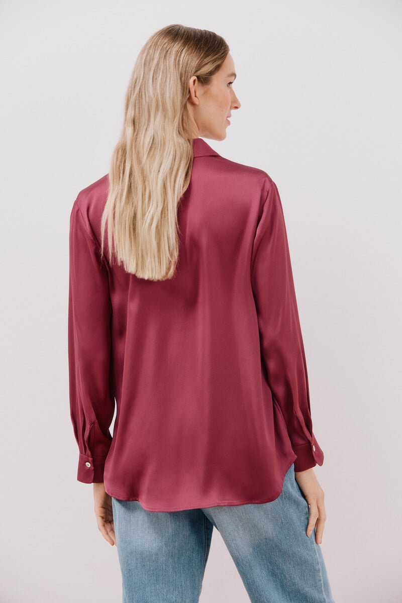 Cortefiel Blusa satinada manga larga Ahorra y exporta