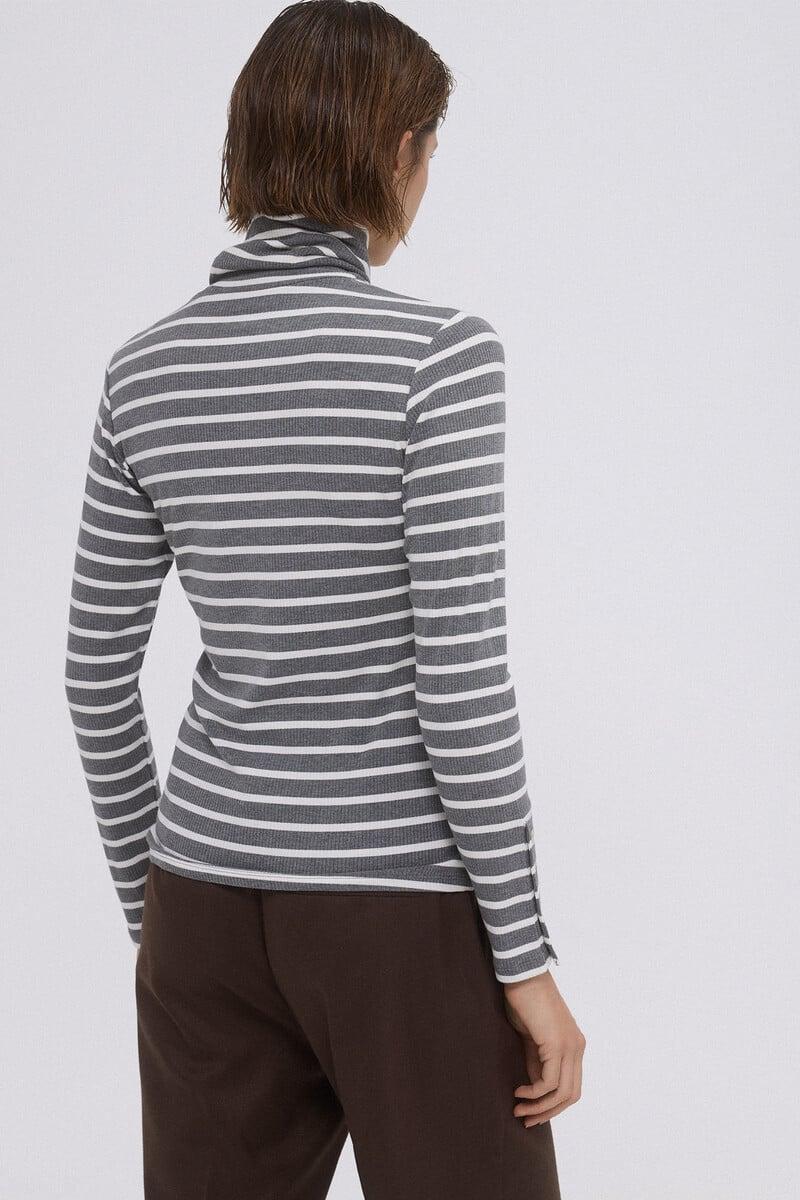 Cortefiel Camiseta rayas cuello vuelto Descuento por venta flash