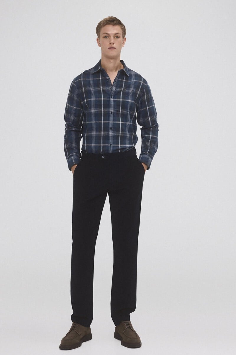 Cortefiel Camisa twill cuadros cashmere touch Ofertas especiales
