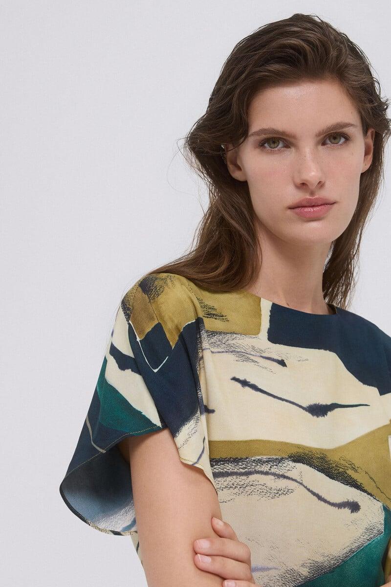 Cortefiel Vestido tunica estampado Precio ultrabajo