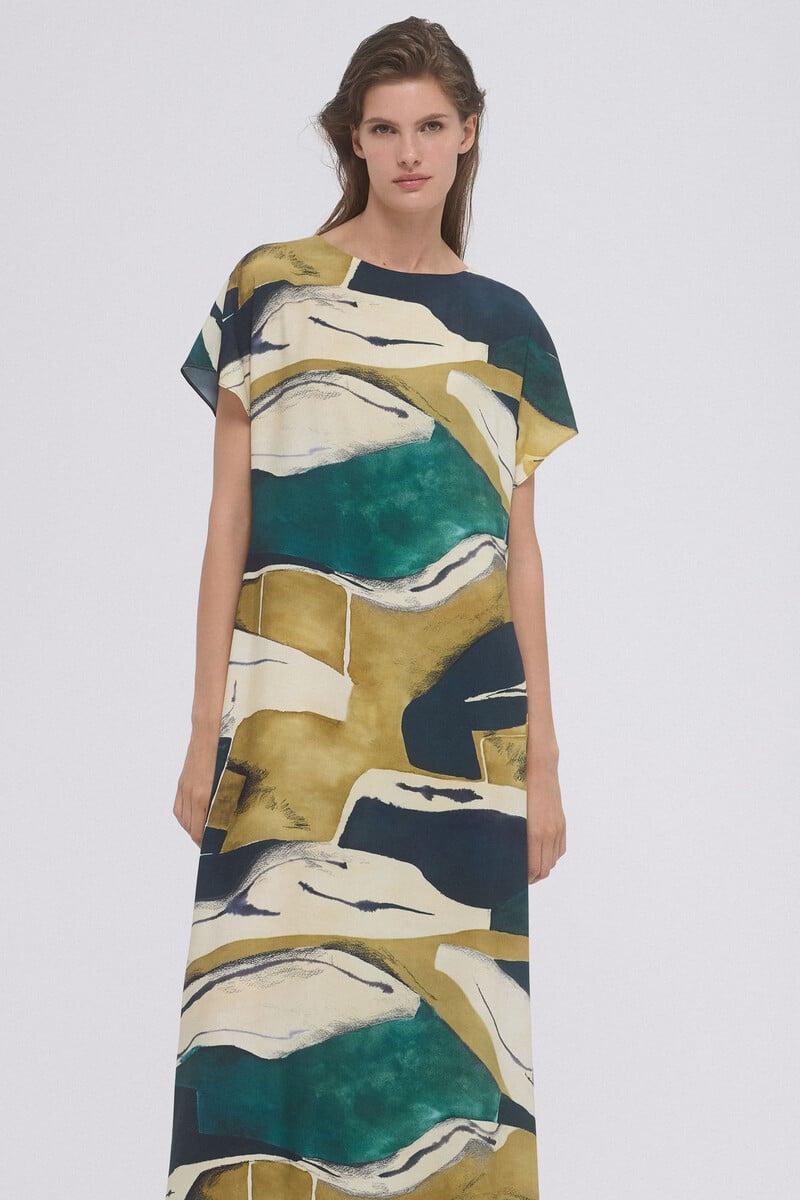 Cortefiel Vestido tunica estampado Precio ultrabajo