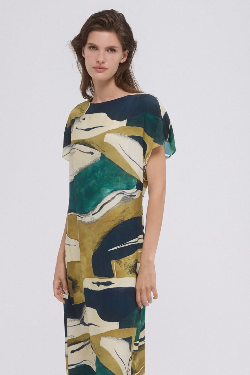 Cortefiel Vestido tunica estampado Precio ultrabajo