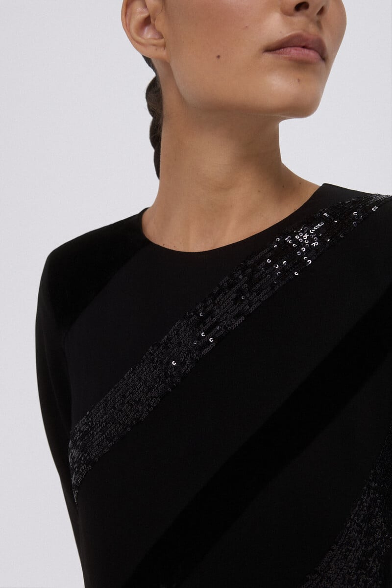 Cortefiel Vestido negro midi Rebajas top