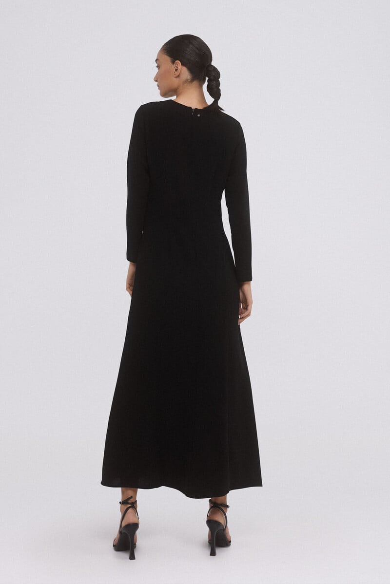 Cortefiel Vestido negro midi Rebajas top