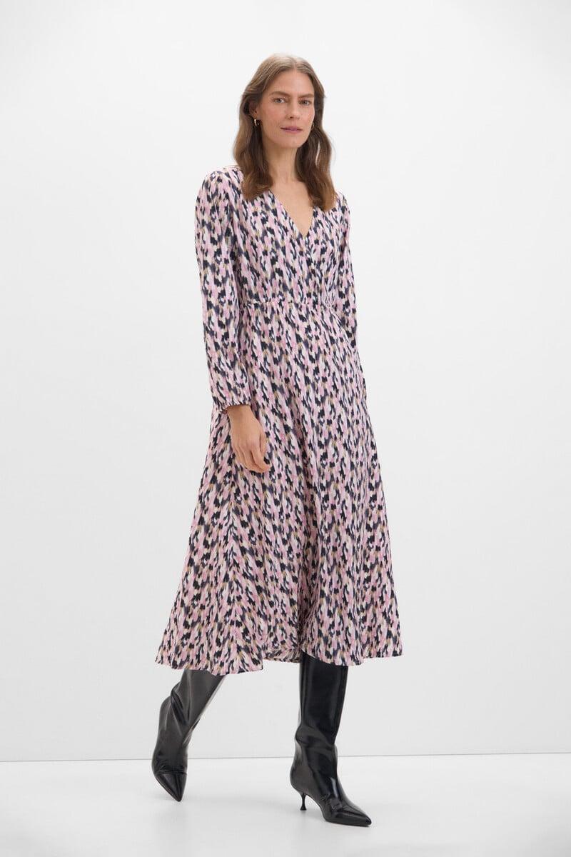 Cortefiel Vestido largo estampado geométrico Solo queda un día