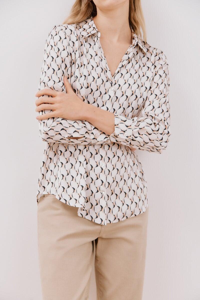 Cortefiel Blusa satinada manga larga Descuentos del mes