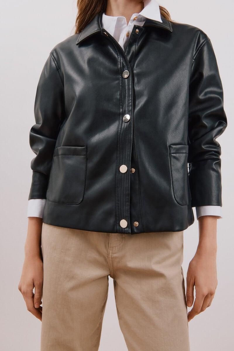 Cortefiel Chaqueta efecto piel En oferta
