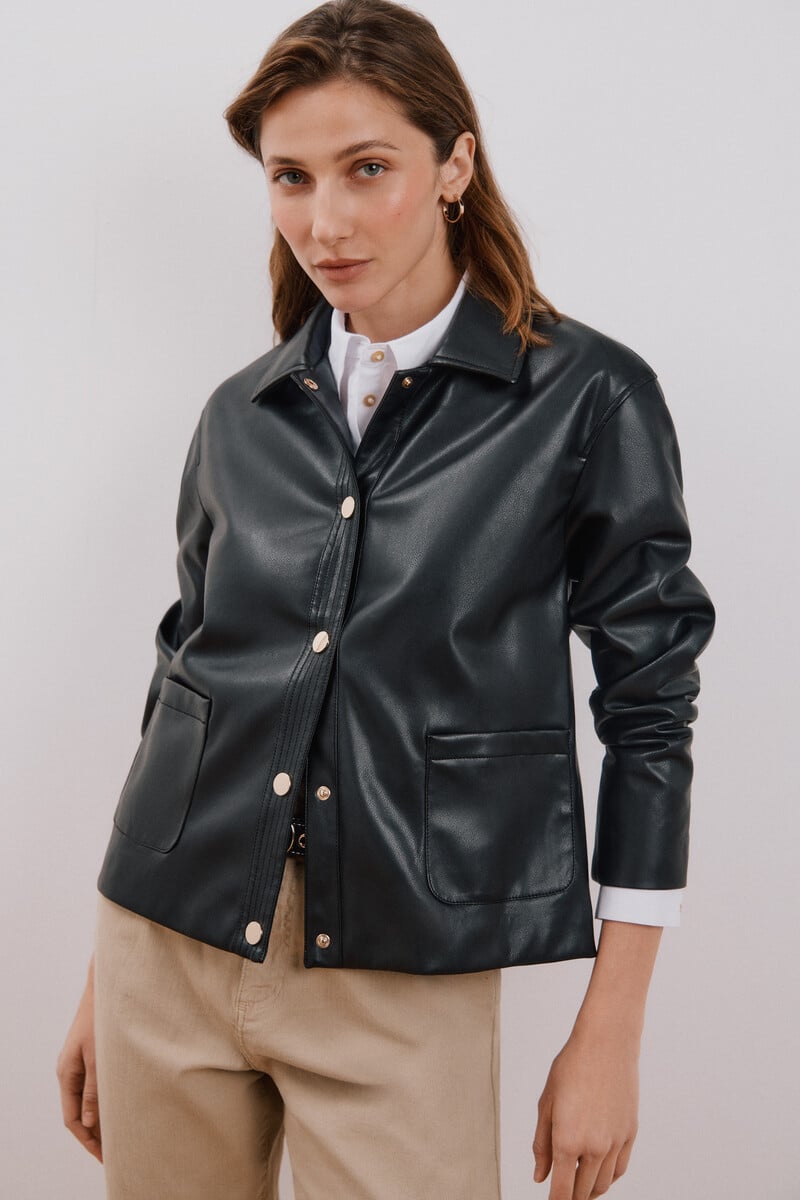 Cortefiel Chaqueta efecto piel En oferta